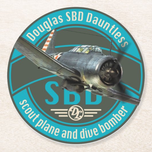 SBD Dauntless ラウンドペーパーコースター (正面)