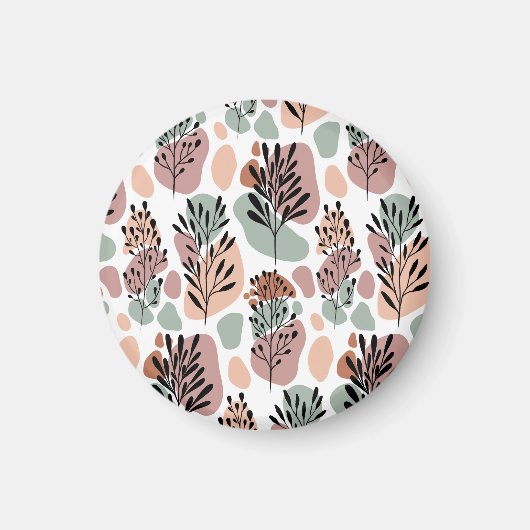 Sbstract leaves and organic shapes マグネット (正面)