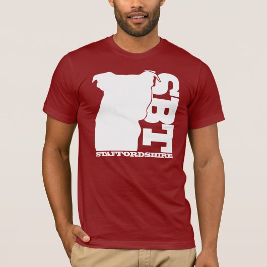 SBTの写実的なティー- （犬）スタッフォードのブルテリア Tシャツ (正面)