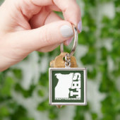 SBT Keychainのオリーブ色の（犬）スタッフォードのブルテリア キーホルダー (手)