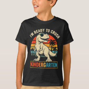 Scに戻る幼稚園の恐竜を粉砕する準備ができている Tシャツ