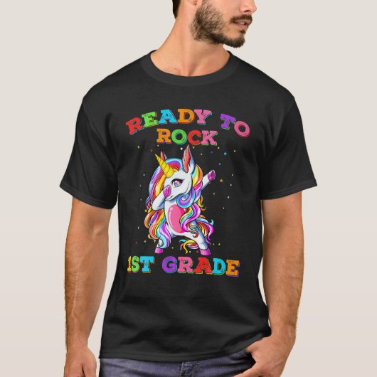 Scに戻る1年生ダビングUnicornをロックする準備ができている Tシャツ (正面)