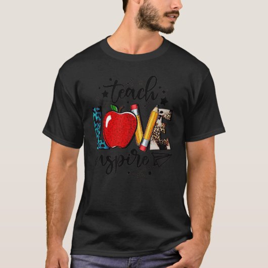 Scに戻教えるLove インスパイア Pencil Apple Leopard Tシャツ (正面)
