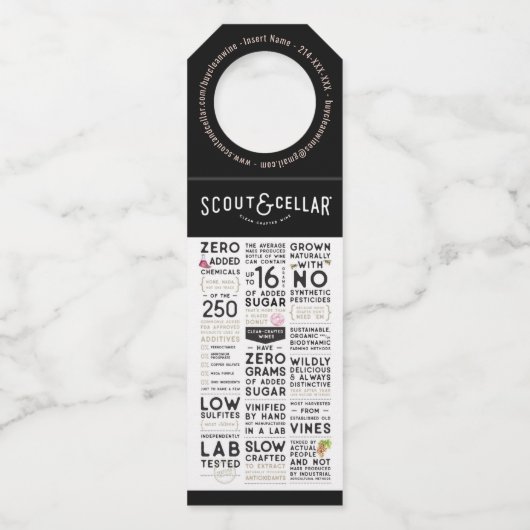 SCの名刺のワイン ボトルネックタグ (正面)