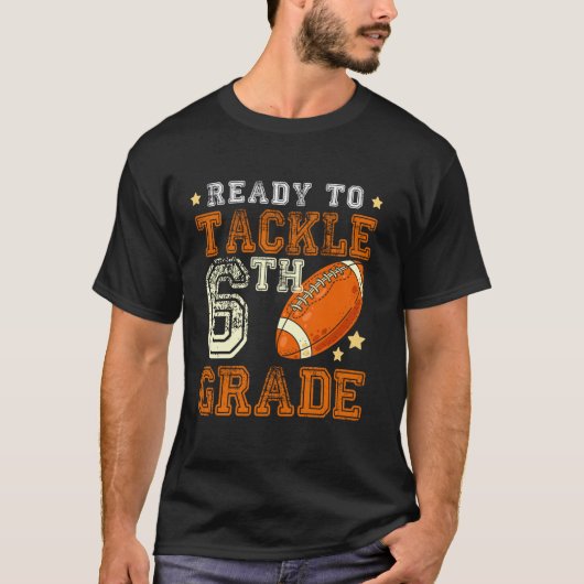 Scの最初の日の6年生サッカーに取り組む準備ができている Tシャツ (正面)