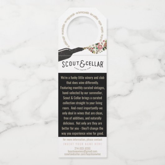 SCの結婚式のワイン ボトルネックタグ (裏面)