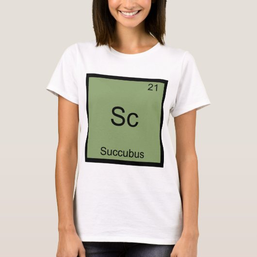 Sc - サキュバス おもしろ化学元素記号Tシャツ Tシャツ (正面)