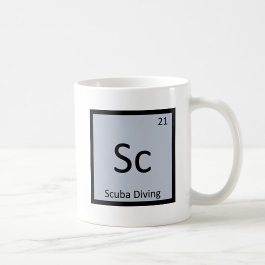 Sc - ダイビング 周期表 コーヒーマグカップ (右)