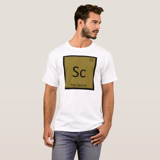 Sc – 醤油化学周期表記号 tシャツ (正面フル)