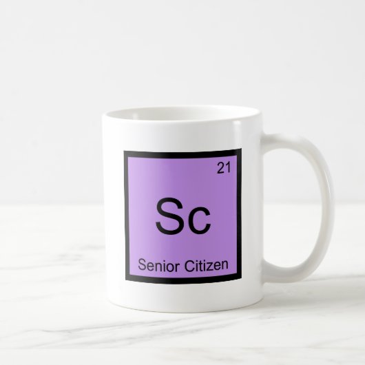 Sc – 高齢者化学おもしろい要素シンボル コーヒーマグカップ (右)