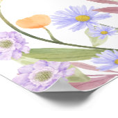 Scabiosaワイルドフラワーブライダルシャワーありがとう ポスター (角)