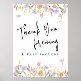 Scabiosaワイルドフラワーブライダルシャワーありがとう ポスター