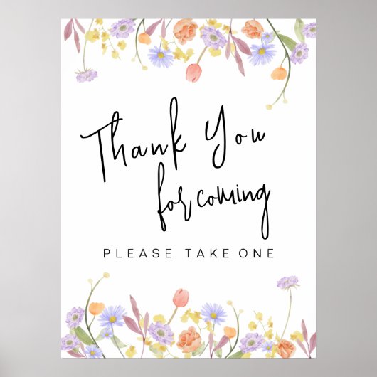 Scabiosaワイルドフラワーブライダルシャワーありがとう ポスター (正面)