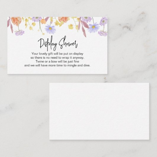 Scabiosaワイルドフラワー繊細なディスプレモダンイシャワー エンクロージャーカード (正面/裏面)