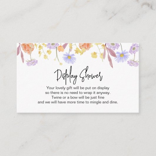 Scabiosaワイルドフラワー繊細なディスプレモダンイシャワー エンクロージャーカード (正面)