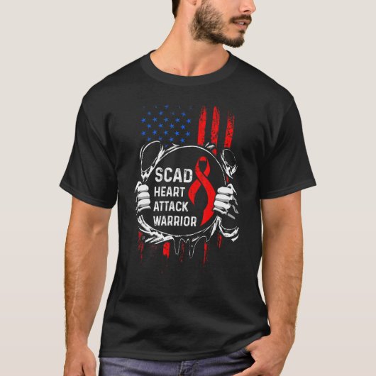 SCADハート攻撃生存者の色の戦士アワレネス Tシャツ (正面)