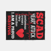 Scadハート発作(自発冠動脈疾患) フリースブランケット (正面(横))