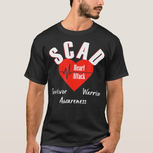 SCAD  Female Heart Attack Warrior Surgery Survivor Tシャツ (正面)