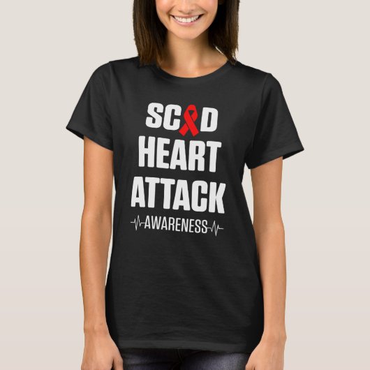 SCAD Heart Attack Survivor Heartbeat Warrior Aware Tシャツ (正面)