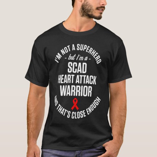 SCAD Heart Attack Survivor Hero Warrior Awareness Tシャツ (正面)