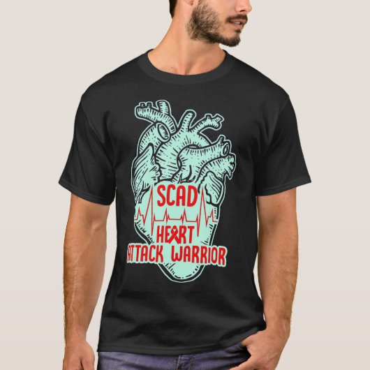SCAD Heart Attack Survivor Pride Warrior Awareness Tシャツ (正面)