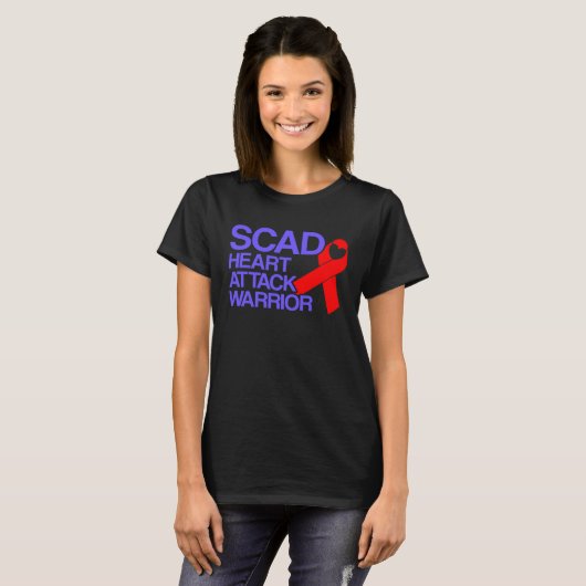 SCAD Heart Attack Survivor Warrior Awareness Tシャツ (正面フル)