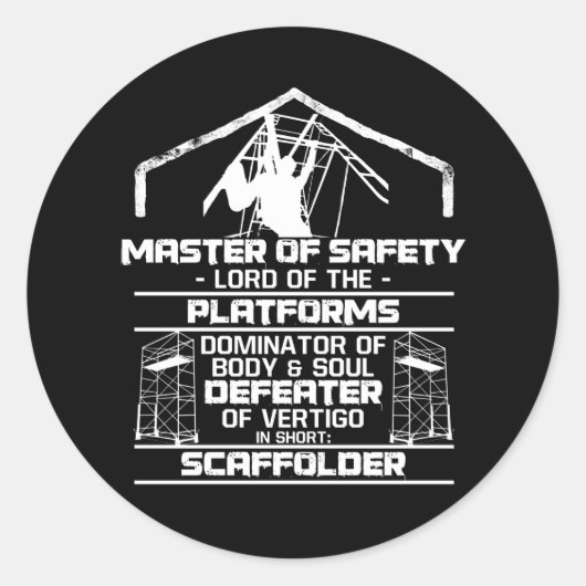 Scaffolder Master Safety Lord Platforms ラウンドシール (正面)
