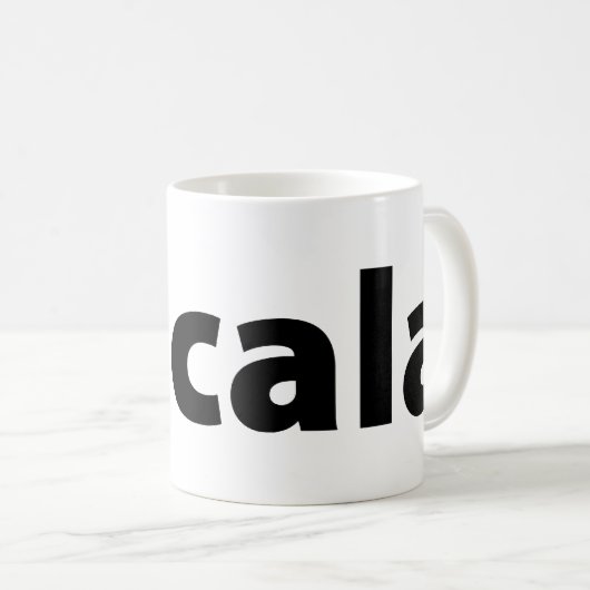 Scalaのマグかステインの大きいロゴ コーヒーマグカップ (正面右)