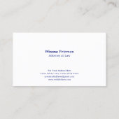 Scale of Justice白アイコン(青王室の) 名刺 (裏面)