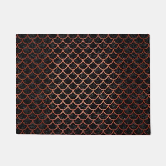 SCALES1黒い大理石及び銅によってブラシをかけられる金属 ドアマット (正面)