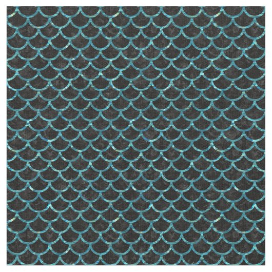 SCALES1黒い大理石及び青緑色水 ファブリック (クローズアップ)
