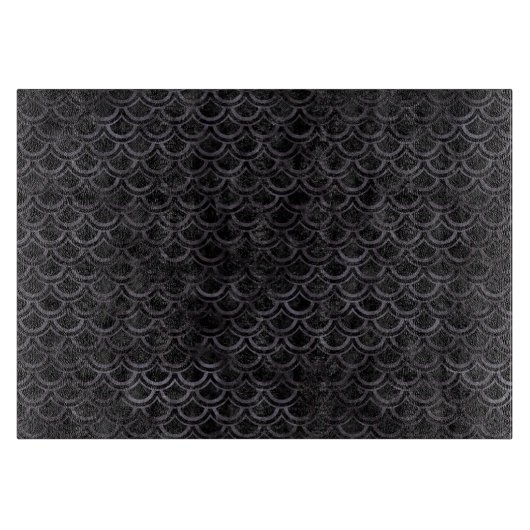 SCALES2黒い大理石及び黒い水彩画 カッティングボード (正面)