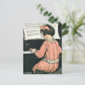 Scales by Jessie Willcox Smith, Piano Music Girl ポストカード (スタンド正面)