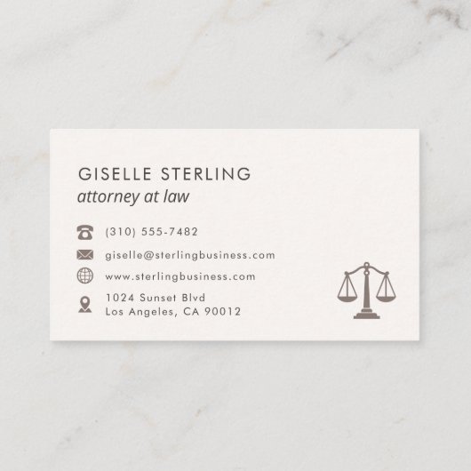 Scales of Justice Attorney at Law Blush Pink  名刺 (裏面)