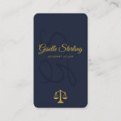 Scales of Justice Attorney at Law Navy Blue Gold 名刺 (正面)