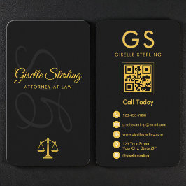 Scales of Justice Black Gold Attorney at Law 名刺