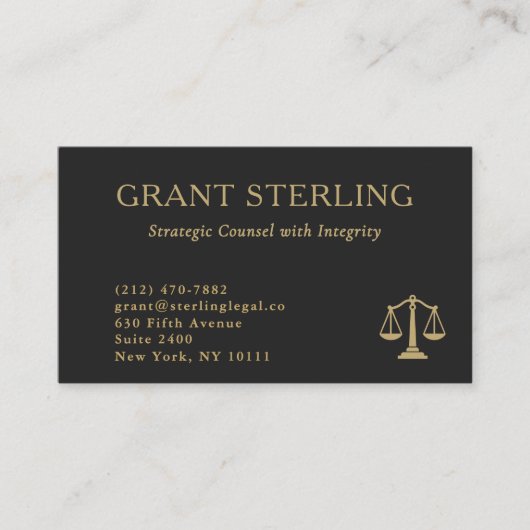 Scales of Justice Black Gold Legal QR Code  名刺 (正面)