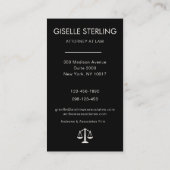 Scales of Justice Black White Lawyer Photo  名刺 (裏面)