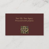 Scales of Justice Burgundy Gold Legal QR Code  名刺 (裏面)