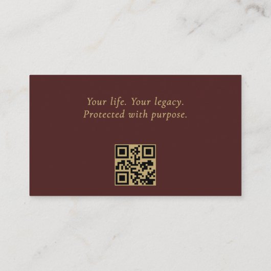 Scales of Justice Burgundy Gold Legal QR Code  名刺 (裏面)