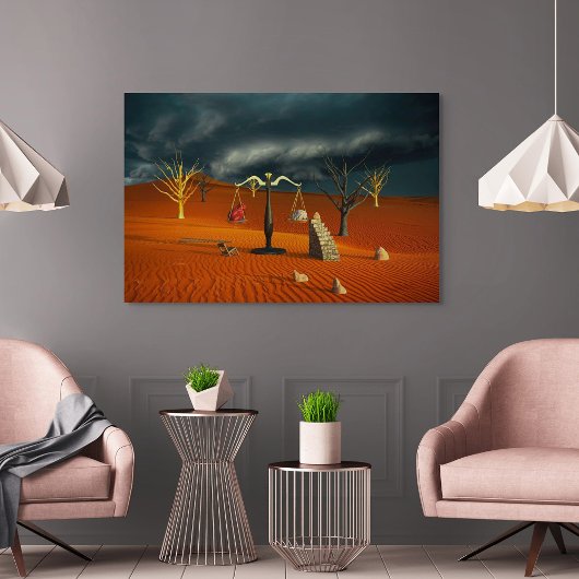 Scales of Truth – Surreal Desert Symbolism キャンバスプリント
