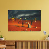 Scales of Truth – Surreal Desert Symbolism キャンバスプリント (インサイチュ (リビング))