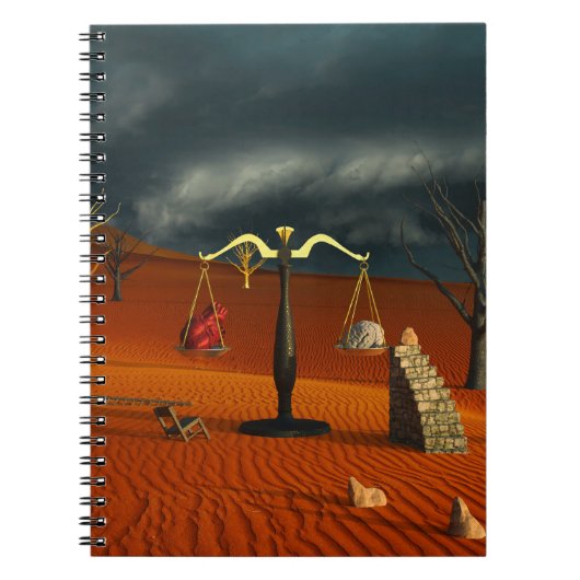 Scales of Truth – Surreal Desert Symbolism ノートブック (正面)