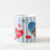 Scallop Photo Frame Hearts Cherries Lips Love Cute コーヒーマグカップ (中央)