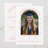 Scallop Photo Keepsake Graduation Invitation 2026 セーブザデート (正面/裏面)