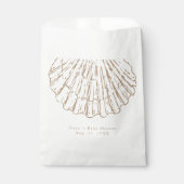 Scallop Shell Elegant Calligraphy Baby Shower フェイバーバッグ (正面)