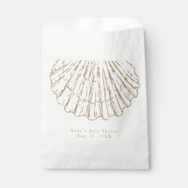 Scallop Shell Elegant Calligraphy Baby Shower フェイバーバッグ