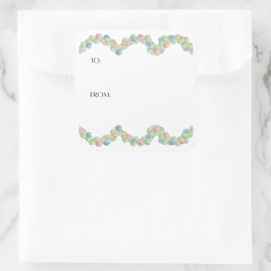 Scallop Shell Gift Sticker スクエアシール (バッグ)