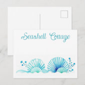 Scallop Shells and Flowers ポストカード (正面/裏面)