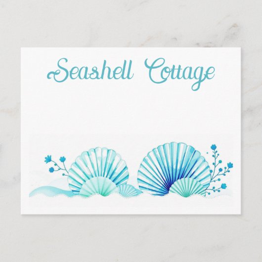 Scallop Shells and Flowers ポストカード (正面)